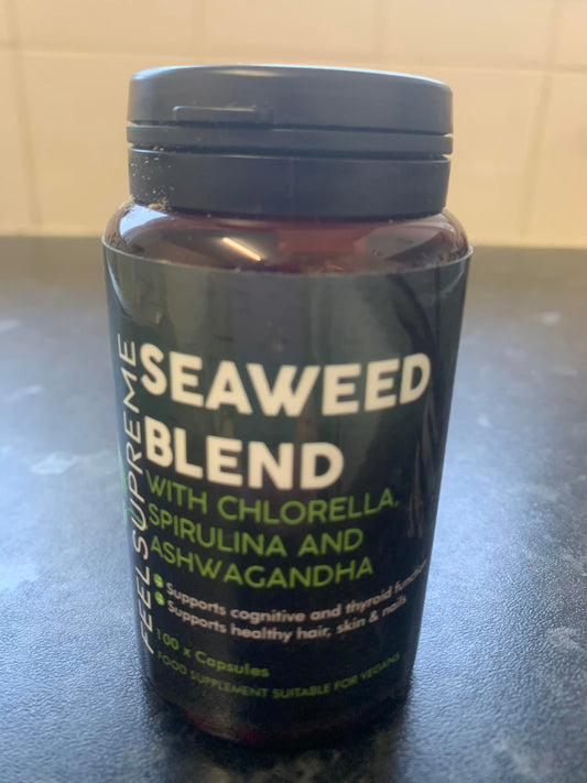 Seaweed Blend with Chlorella, Spirulina, and Ashwagandha HPMC Vegetable Capsules